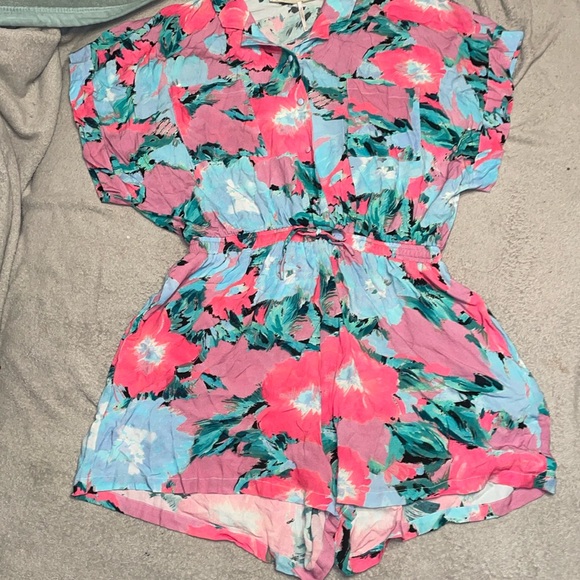 Final Price! Free People Jen's Pirate Booty Floral Botanico Playsuit sz M - Picture 3 of 8